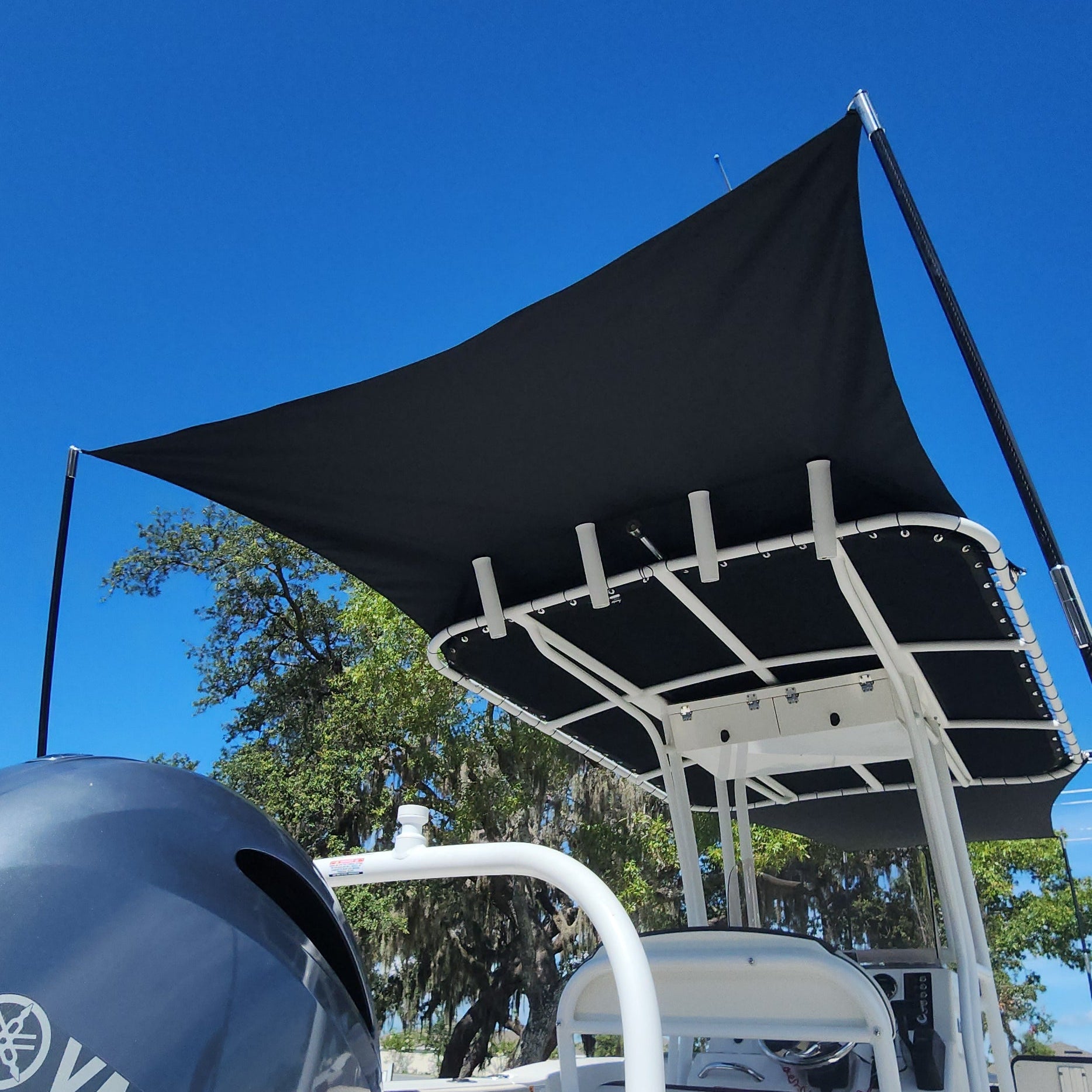 AFT-FireCarbon™ Sunshade Kit (Carbon Fiber Support Poles) by FirePole Marine