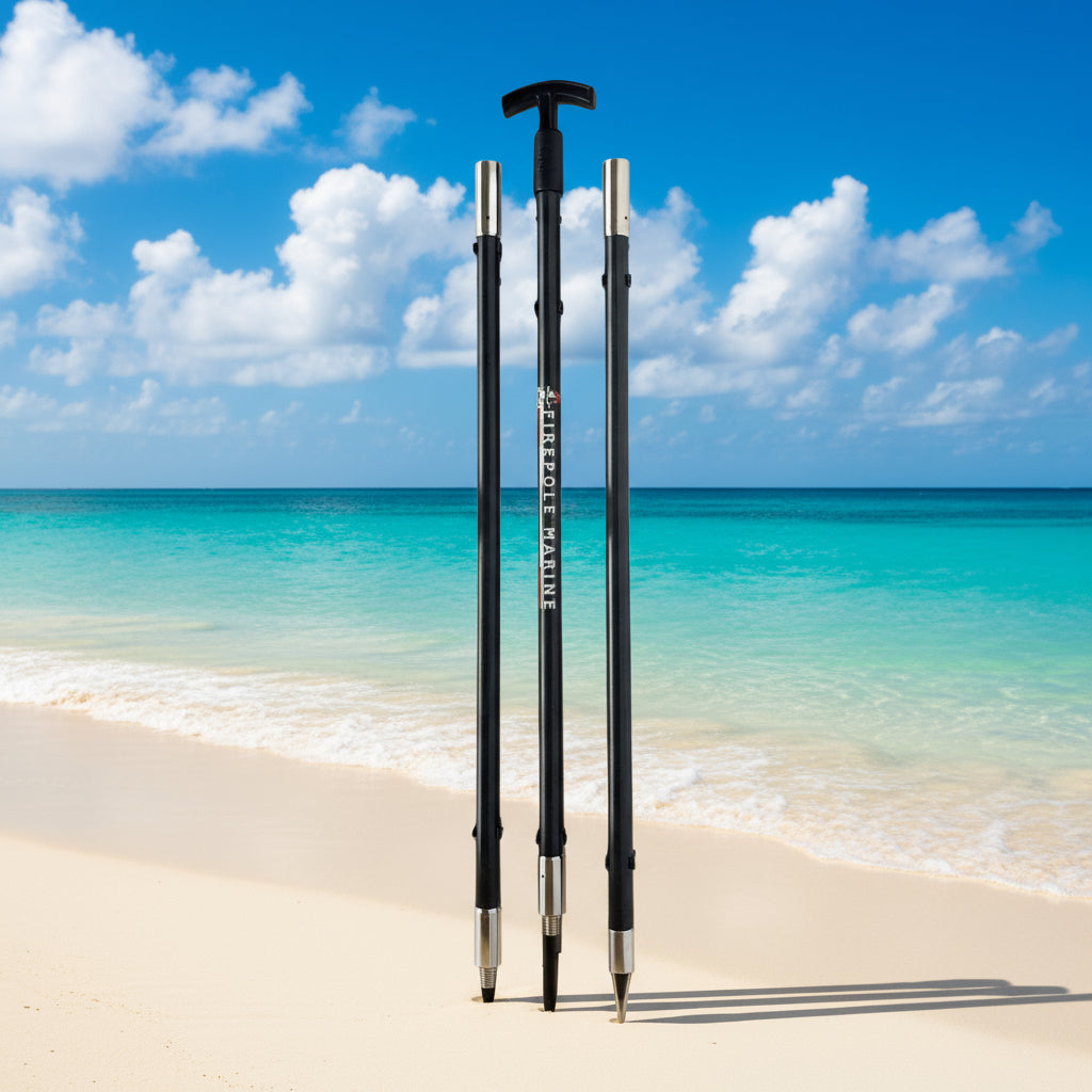 The FirePole™ Rescue Anchor- 1" Inch 3-Piece 8' foot Shallow Water Anchor by Firepole Marine