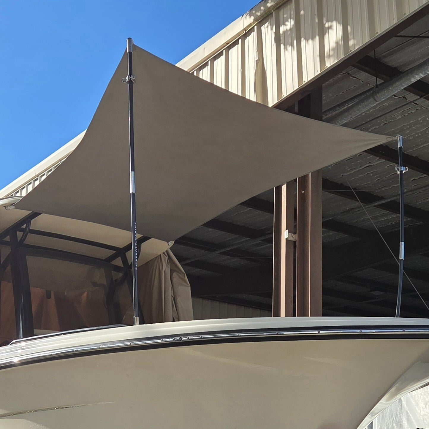 BOW-FireCarbon™ Sunshade Kit (Carbon Fiber Support Poles) by FirePole Marine