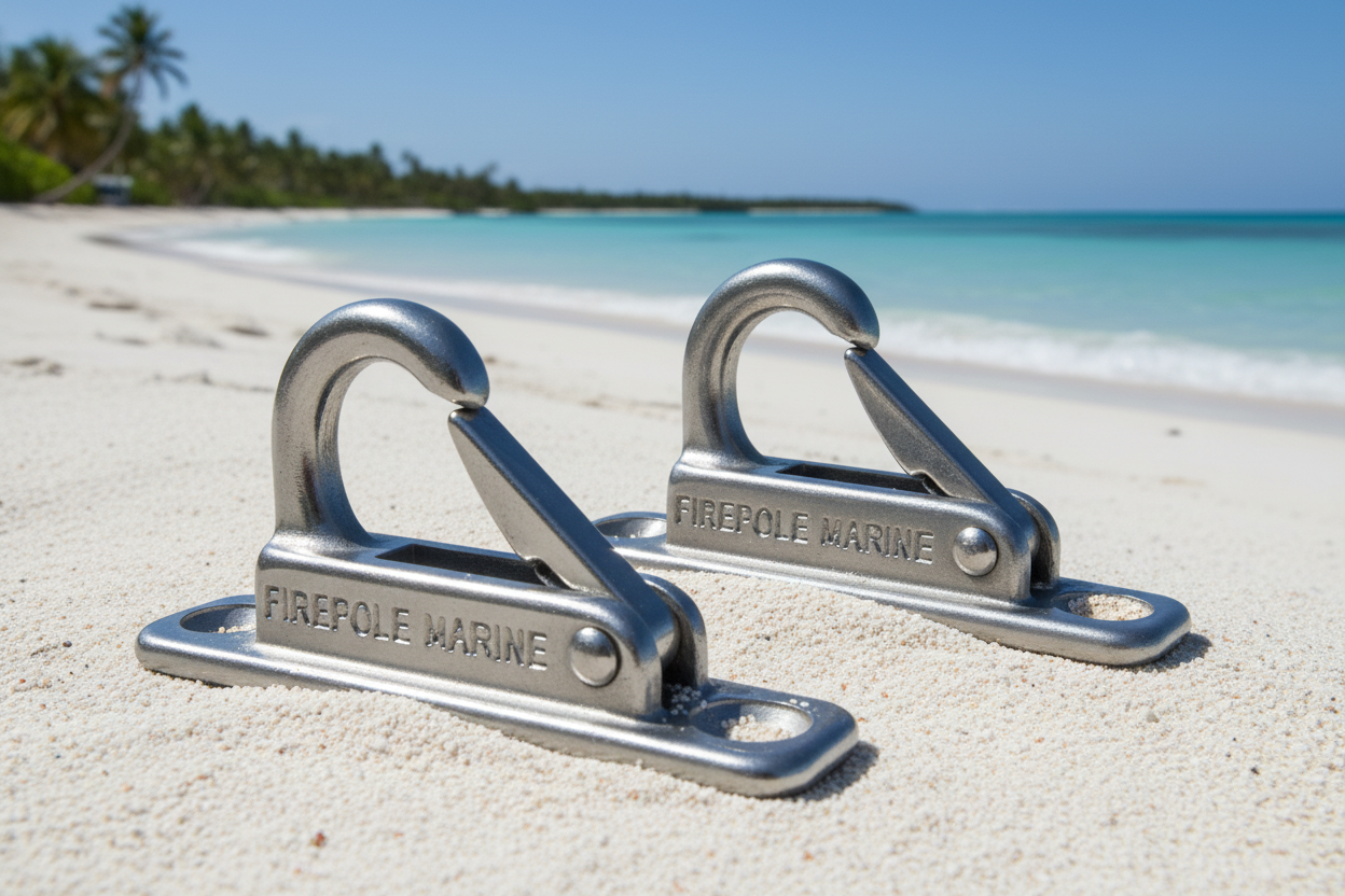 FirePole Marine™ Solid Cast Stainless Steel Snap Clips (Pair)