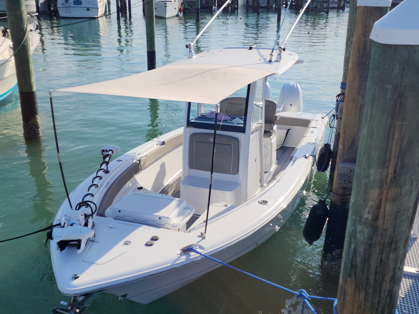 BOW-FireCarbon™ Sunshade Kit (Carbon Fiber Support Poles) by FirePole Marine