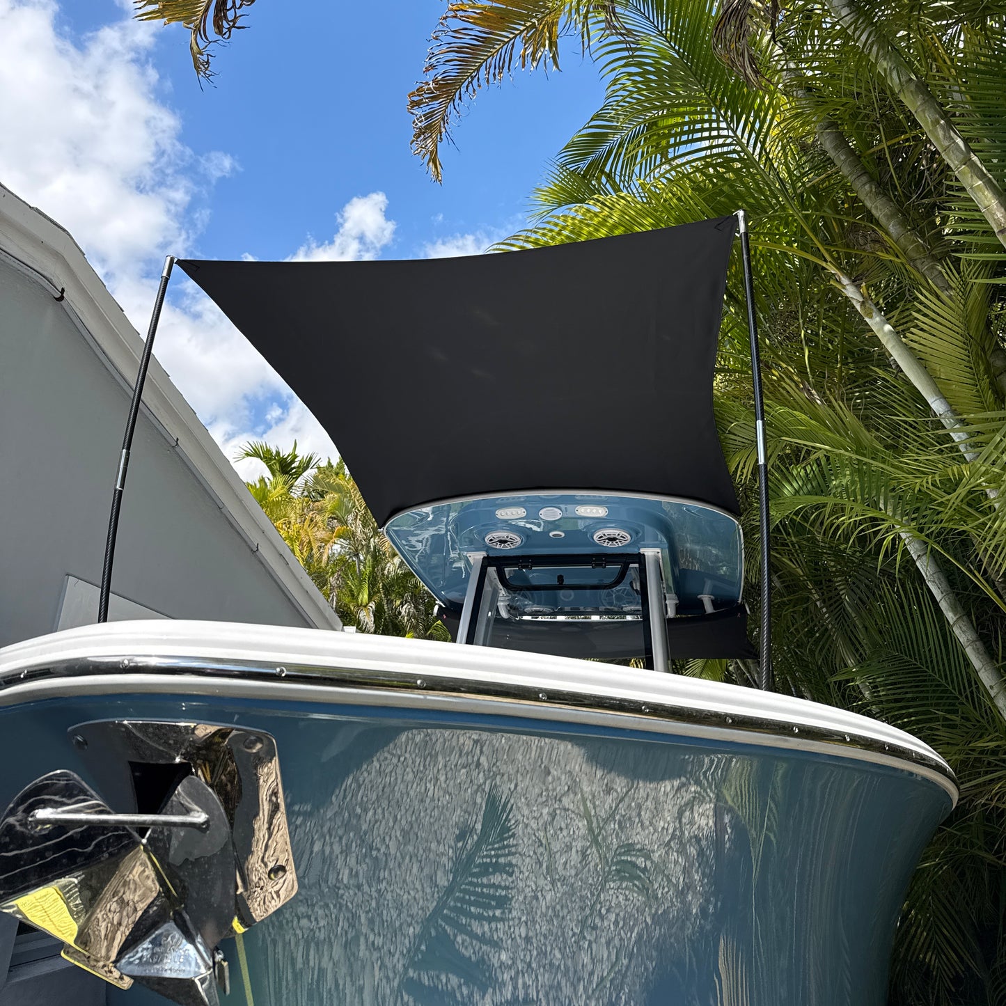BOW-FireCarbon™ Sunshade Kit (Carbon Fiber Support Poles) by FirePole Marine