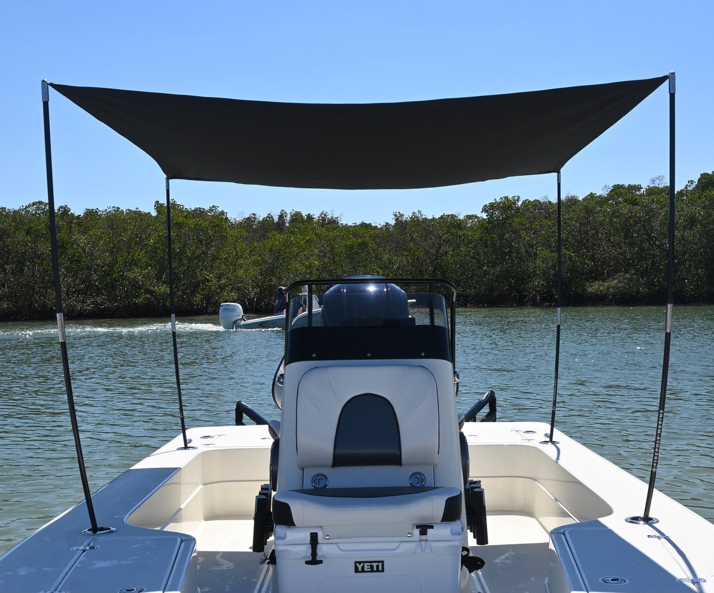 FirePole Marine™ FireCarbon™ 4-Pole Sunshade System