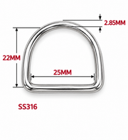 316 Stainless Steel D-Ring – Marine Grade